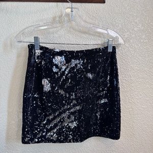 Sequin black/silver miniskirt
